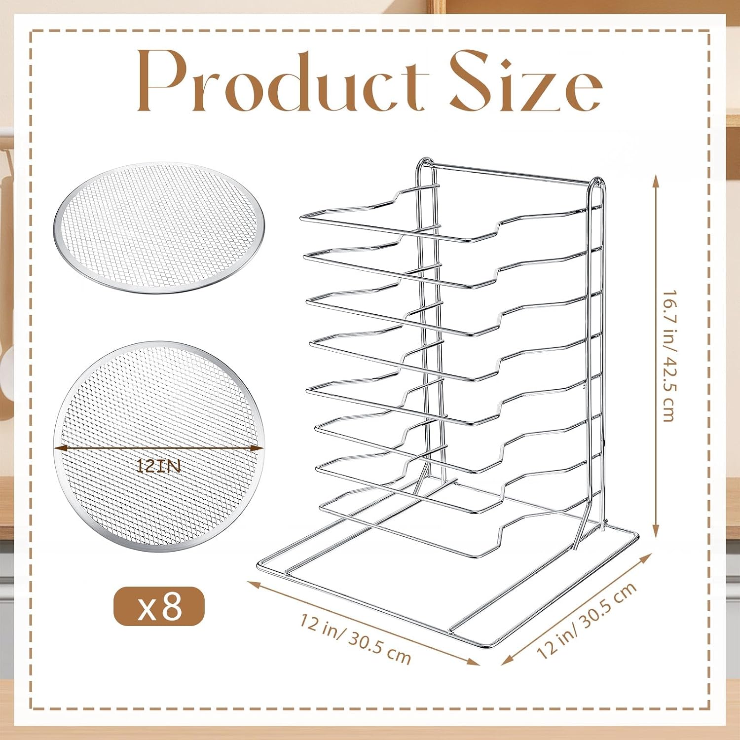 Pizza Rack 8 Tiered Stand With - đánh giá và giá Baking Kitchen Set