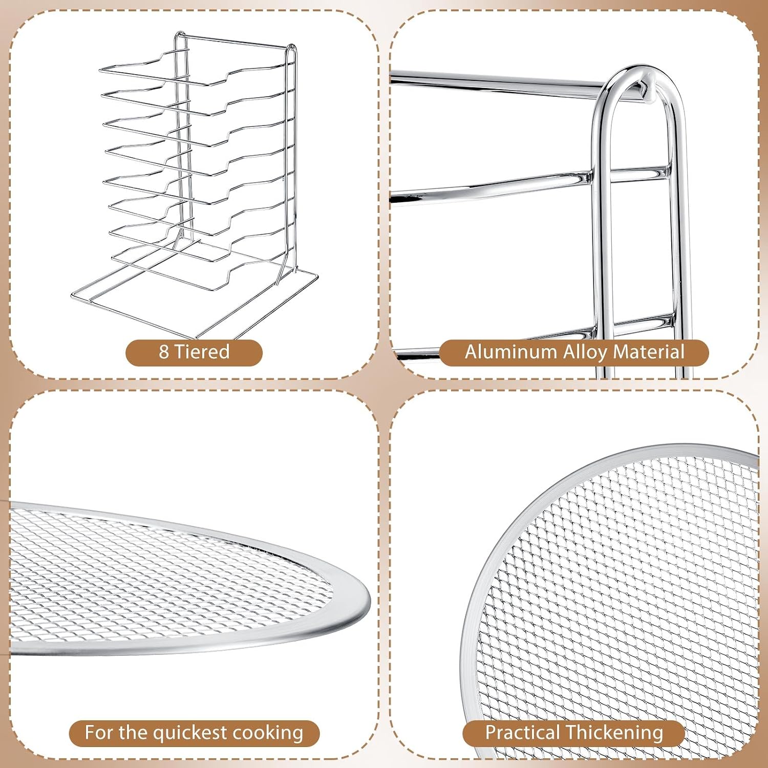 Pizza Rack 8 Tiered Stand With - đánh giá và giá Baking Kitchen Set