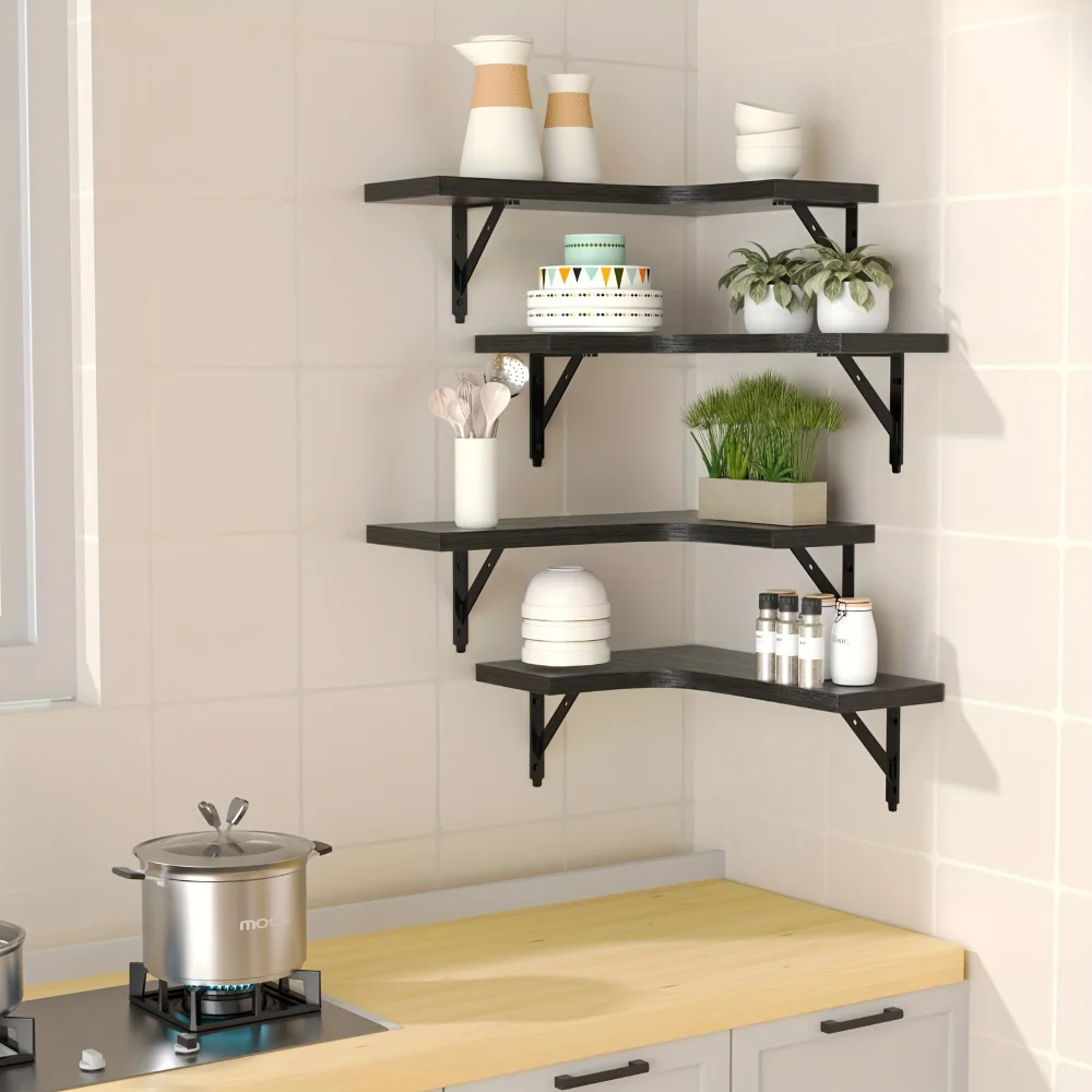 Natural Wood Grain Floating Sh - đánh giá và giá Kitchen Uncle
