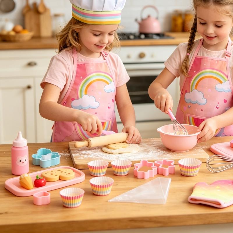 Trẻ Làm Bánh Tạp Dề Bộ Găng Ta - đánh giá và giá Kitchen Kids Baking Set