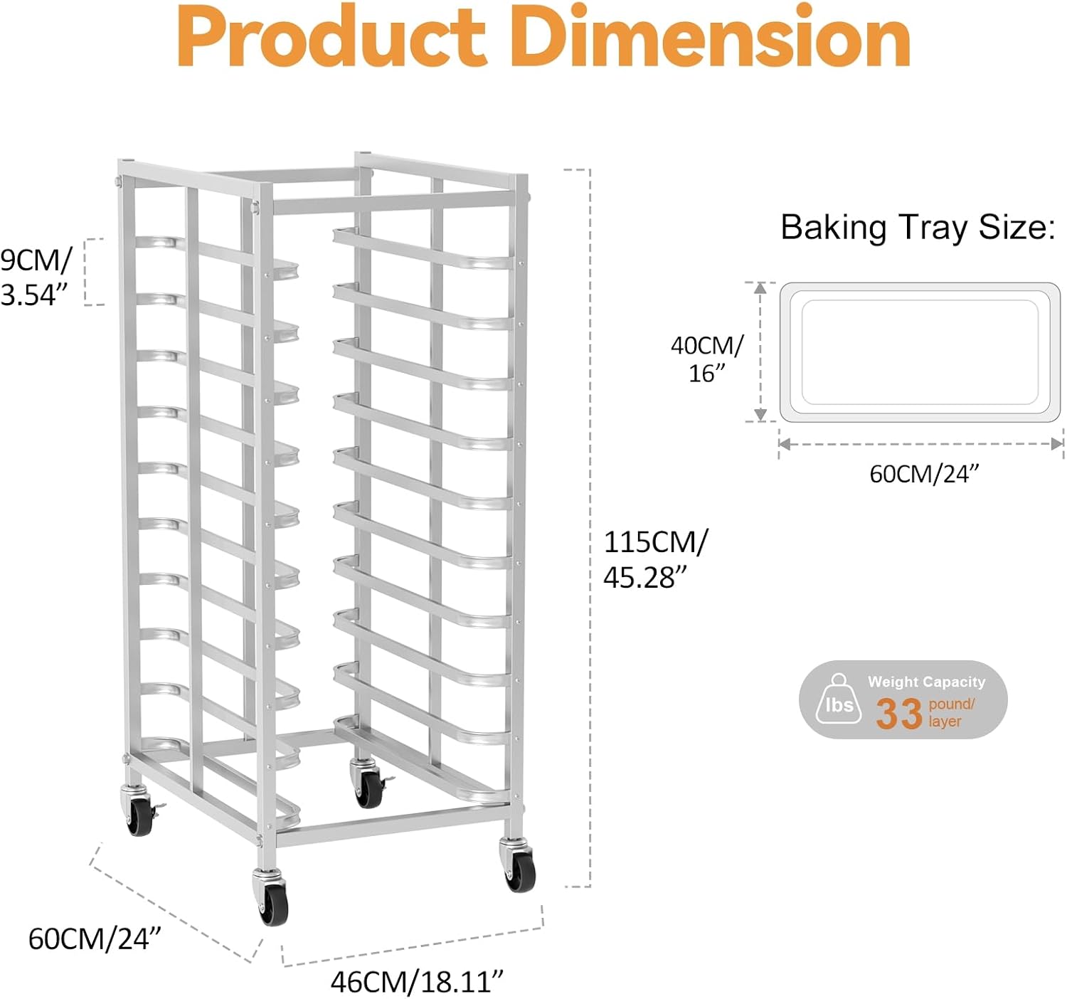 Commercial Stainless Steel Bak - đánh giá và giá Kitchen Baking Cart