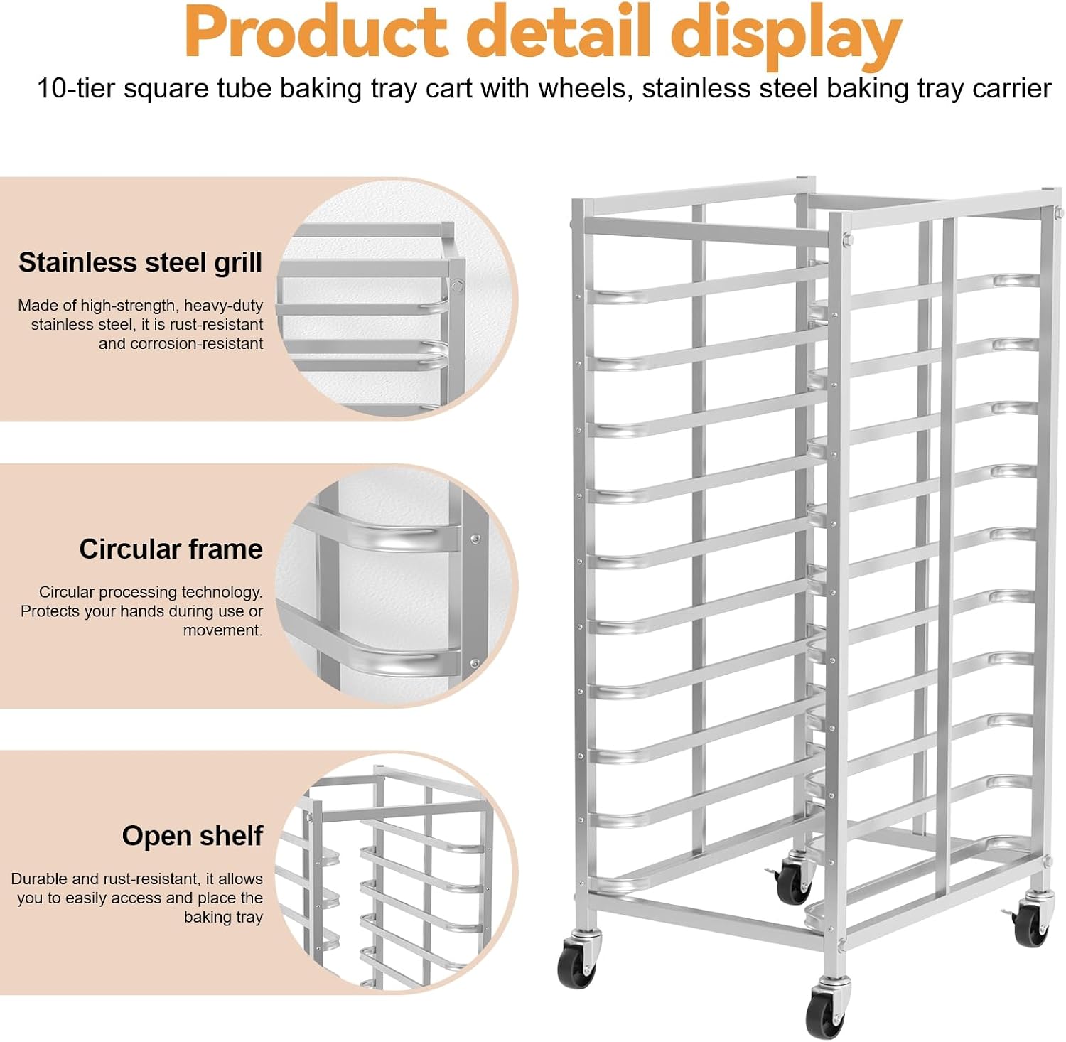 Commercial Stainless Steel Bak - đánh giá và giá Kitchen Baking Cart