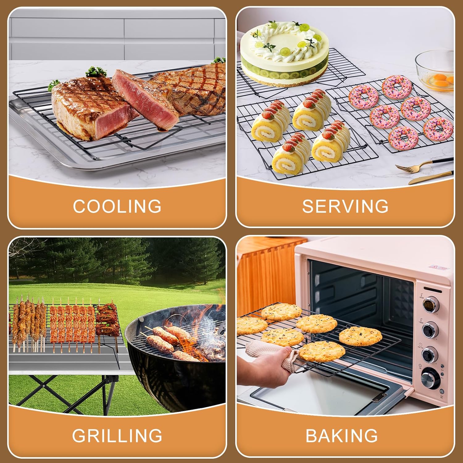 3-Tier Cooling Racks, Stackabl - đánh giá và giá Kitchen Baking Rack