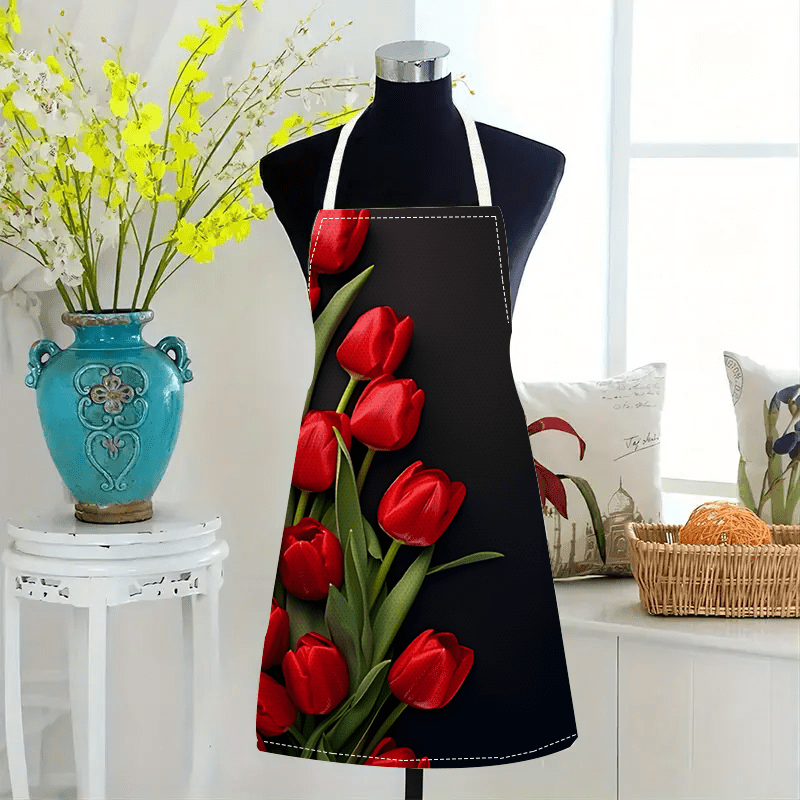 1pc Red Tulip Flower Black Bac - đánh giá và giá Kitchen Baking Background