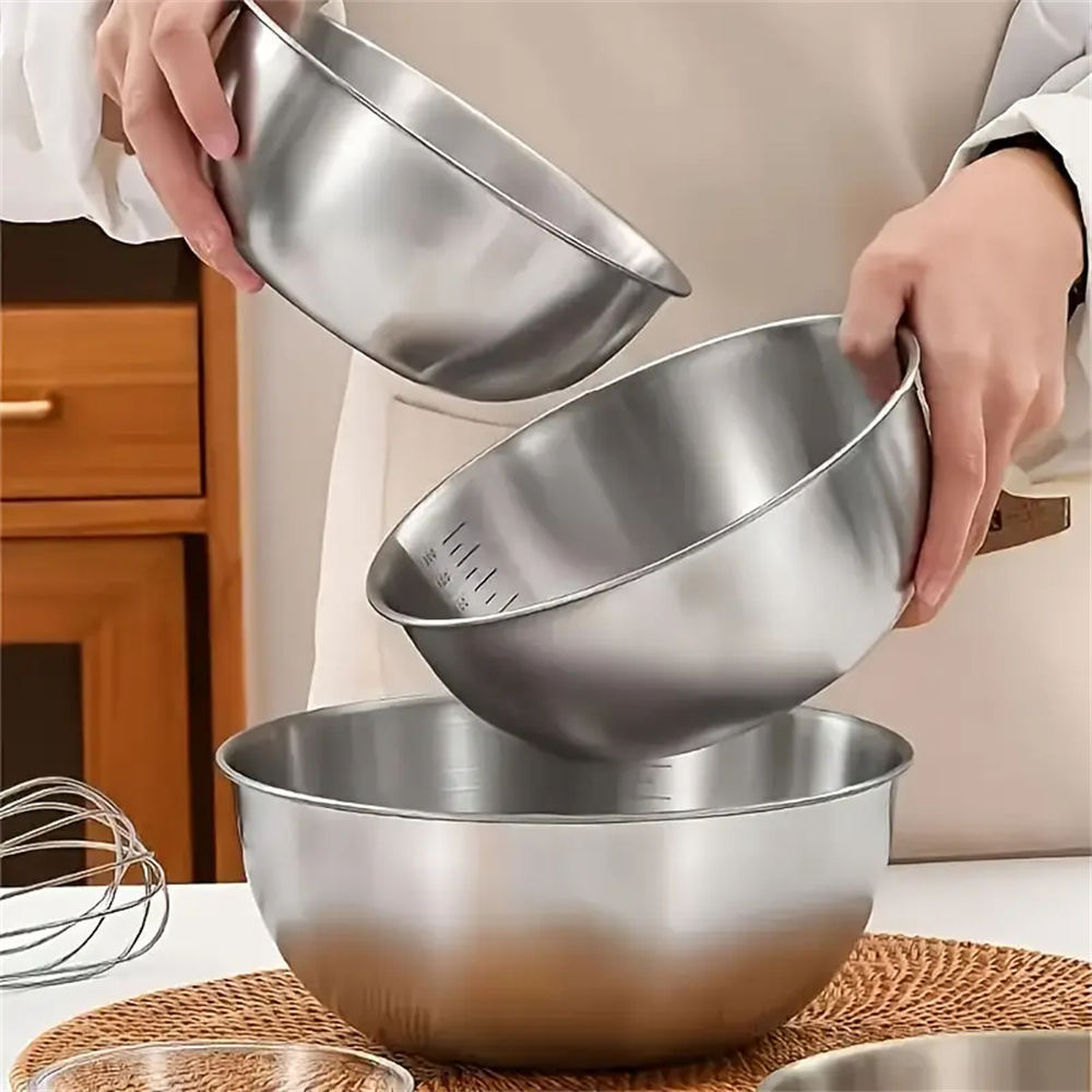 1-3 Stainless Steel Bowl Set w - đánh giá và giá Baking Kitchen Set