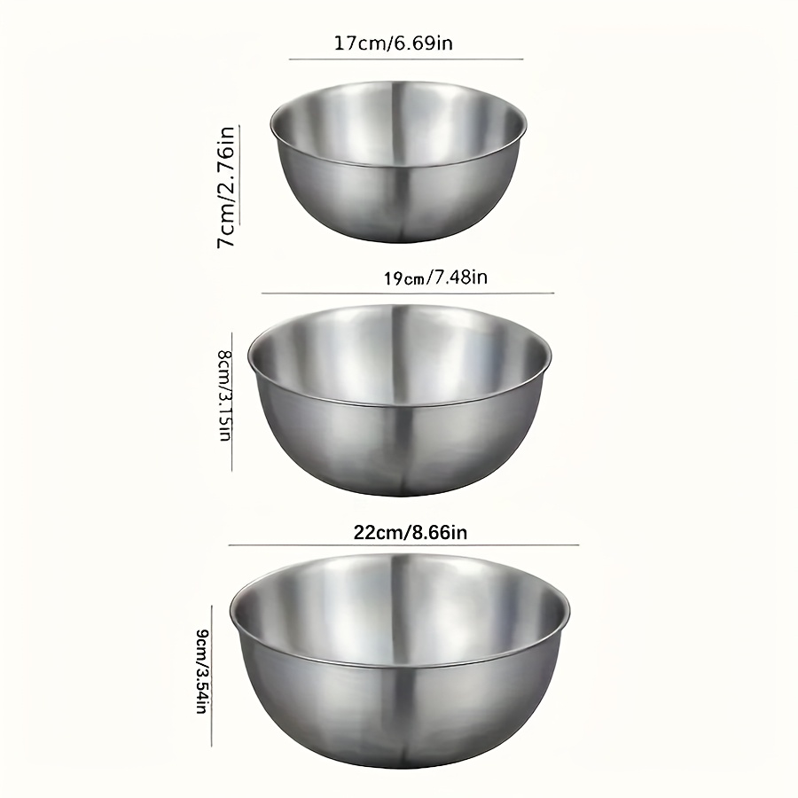 3pcs Stainless Steel Salad Bow - đánh giá và giá Baking Kitchen Set