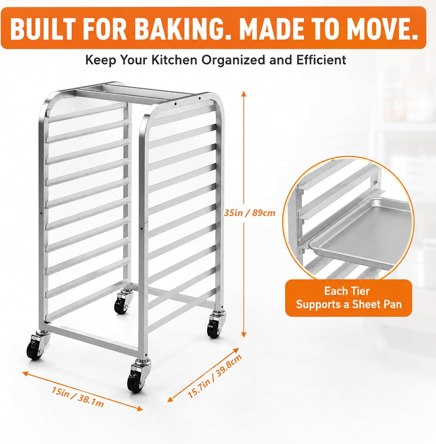 10 Tier Stainless Steel Sheet  - đánh giá và giá Kitchen Baking Cart